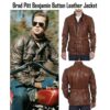 Brad Pitt Benjamin Button Brown Leather Motorcycle Jacket Brad Pitt Benjamin Button Brown Leather Motorcycle Jacket