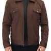 Cotton Brown Trucker Jacket Mens