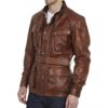Brad Pitt Benjamin Button Brown Leather Motorcycle Jacket Brad Pitt Benjamin Button Brown Leather Motorcycle Jacket