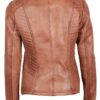 Rachel Fitted Leather Cognac Brown Jacket Women