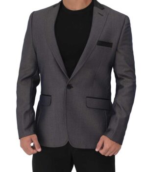 Drake Mens Sports Purple Suit Jacket