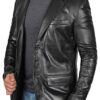 Glendale Black Leather Blazer Jacket