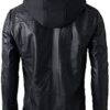 SID Military Grade Men's Motorcycle Brando Style Biker Real Leather Hoodie Jacket - Detachable Hood