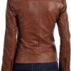 LEATHER FARM Women's Lambskin Leather Bomber Biker Jacket