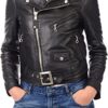 LEATHER FARM Women's Lambskin Leather Bomber Biker Jacket
