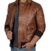 Mens Brown Bomber Lambskin A2 Leather Jacket