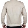 Mens White Bomber Lambskin Leather Jacket