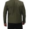 Fano Mens Olive Green Leather Biker Jacket Fano Mens Olive Green Leather Biker Jacket