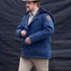 Stranger Things Jim Hopper Blue Shearling Hooded Jacket