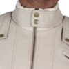 Mens White Bomber Lambskin Leather Jacket
