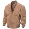Adamsville Mens Tan Suede Bomber Jacket