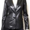 Vicenza Womens Black Blazer Leather Jacket