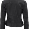 Womens Asymmetrical Black Leather Premium Jacket