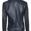 Womens Asymmetrical Navy Blue Leather Jacket