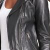 Womens Lambskin Leather Black Riding Jacket