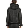 Grace Womens Black Fur Hooded Leather Jacket Grace Womens Black Fur Hooded Leather Jacket