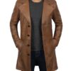 Mens Jackson Distressed Brown Winter Car Coat
