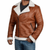 Mens Brown B3 Winter Shearling Leather Jacket