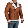 Mens Brown B3 Winter Shearling Leather Jacket