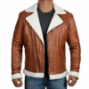 Mens Brown B3 Winter Shearling Leather Jacket