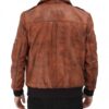 Howard Tan Leather Distressed Bomber Jacket