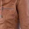Hawera Brown Cafe Racer Womens Hooded Leather Jacket Hawera Brown Cafe Racer Womens Hooded Leather Jacket