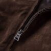 Adamsville Mens Dark Brown And Brown Suede Leather Bomber Jacket Adamsville Mens Dark Brown And Brown Suede Leather Bomber Jacket
