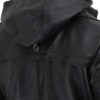 Gravel Mens Black Long Leather Hooded Coat Gravel Mens Black Long Leather Hooded Coat