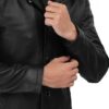 Devine Mens Black Leather Hooded Coat