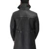 Gravel Mens Black Long Leather Hooded Coat Gravel Mens Black Long Leather Hooded Coat