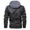 Ferndale Black Hooded Bomber Leather Jacket