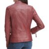 Womens Lambskin Leather Red Vintage Jacket