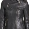 Womens Lambskin Leather Black Riding Jacket
