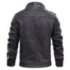 Tavares Mens Biker Distressed Black Cafe Racer Leather Jacket