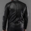 Mens Black Perforated Lambskin Cafe Racer Leather Jacket