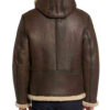 Men’s Brown B6 Aviator Bomber Jacket with Hood