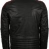 Mens Cafe Racer Red & Black Leather Jacket