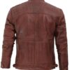 The Vincént: Brown Distressed Motorcycle Leather Jacket