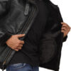 Mitchel Black Leather B3 Bomber Jacket Mens