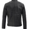 Dodge Mens Black Cafe Racer Leather Jacket