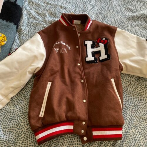 Hello Kitty Apples Varsity Jacket (BLACK) photo review