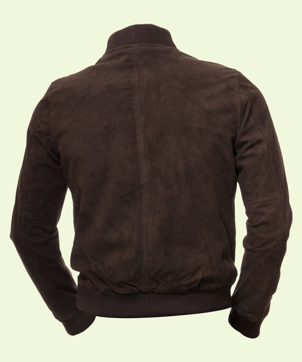 Mens Classic Leather Blouson Jacket Robert Brown Gents Classic Bomber ...