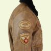 Men's Tan Brown Bomber Leather Jacket
