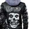 Men’s Skull Misfits Leather Jacket With Hood