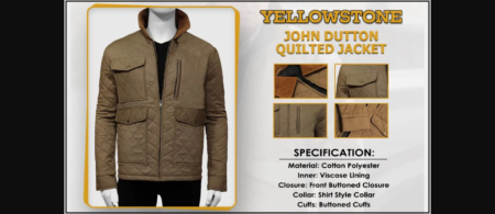 John Dutton Yellowstone Season 4 Kevin Costner Brown Quilted Jacket
