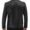 Vermont Black Leather Cafe Racer Motorcycle Jacket