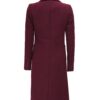 Connie Womens Maroon Wool Long Coat