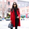 TWM Womens Red Long Wool Jacket