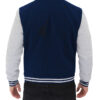 Mens Baseball Style Grey and Blue Varsity Jacket