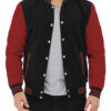 Mens Baseball Style Maroon and Black Varsity Jacket